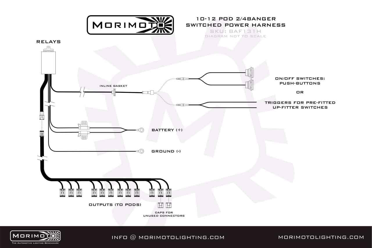 Morimoto Switched Power Harness BAF130H: 2 Or 4Banger Bar (6-8 Pods)
