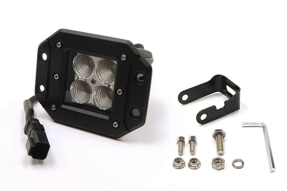3" x 3" Southern Truck 79910 Square Flush Mount LED Light (Spot Beam DT Harness 79900/1,440 Lumens)