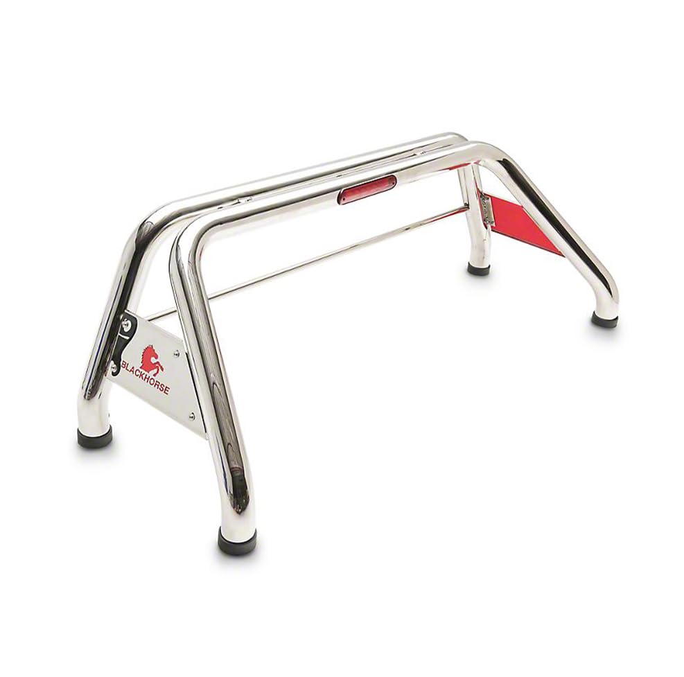 Classic Black Horse Roll Bar Stainless Steel Includes 1 40in LED Light Bar Compatible with 1999-2024 Ford F-250 Super Duty|1999-2024 Ford F-350 Super Duty|1999-2024 Ford F-450 Super Duty-RB015SS-KIT
