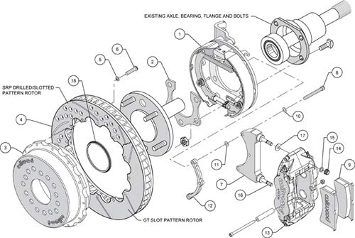 Rear FNSL4R P-Brk Kit,12.88", Drilled