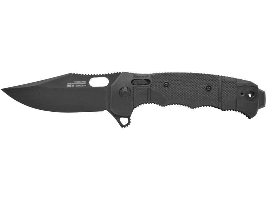 SOG Duty High-Performance S35VN Steel Ambidextrous Carry EDC 3.9" Sharp Blade Seal XR - USA Made Folding Knife, black