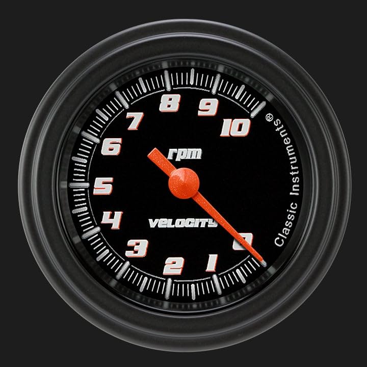 Velocity Black Classic Instruments 2-1/8" Tachometer VS183BBLF