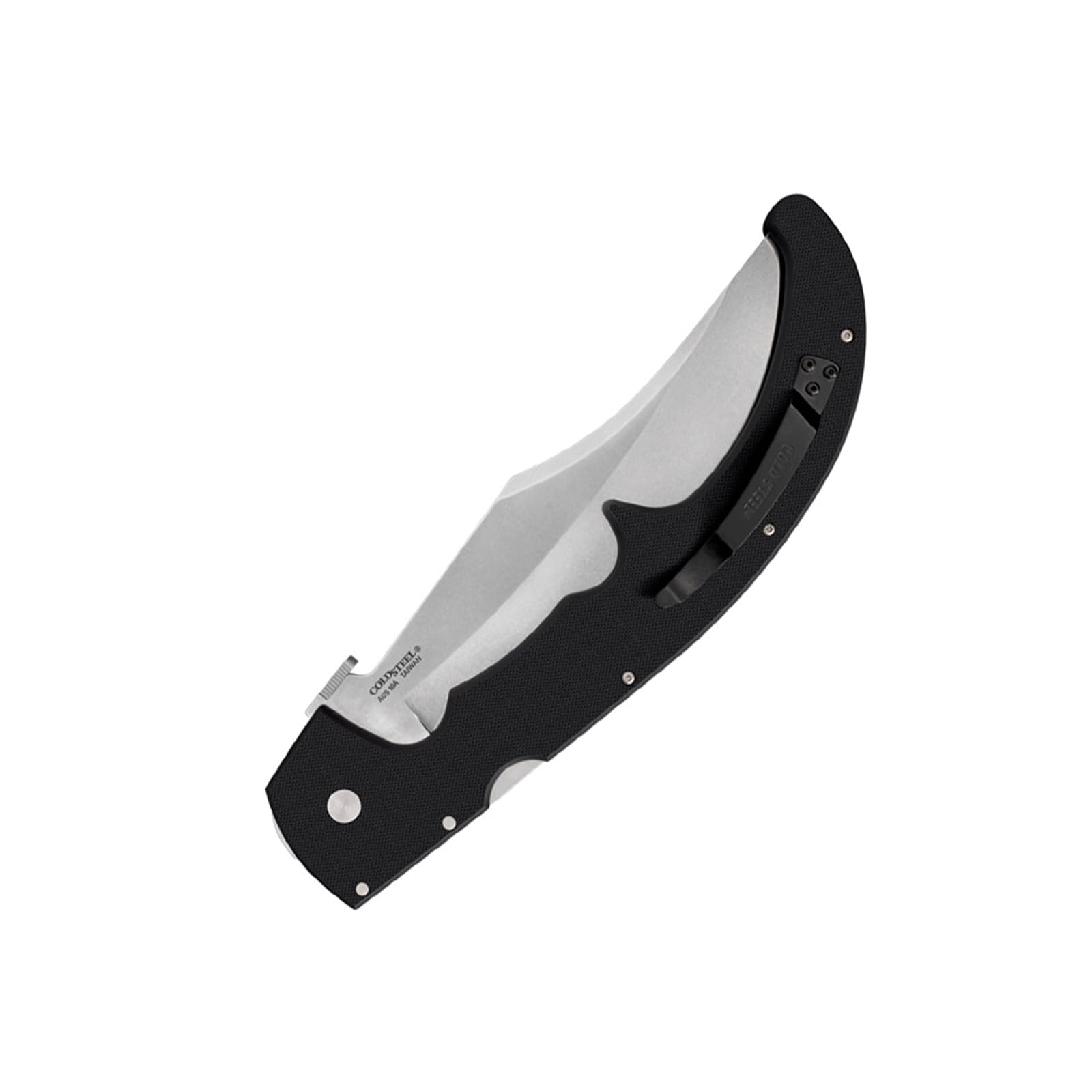 G-10 Cold Steel Folding Knife, X-Large Espada, 7 1/2" stonewashed Blade, Ambidextrous Stainless Pocket/Belt Clip