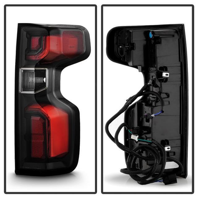 Chevy Silverado 19-23 1500/2500 (Fit Halogen Model only) Spyder LED Tail Lights w/Harness - Black