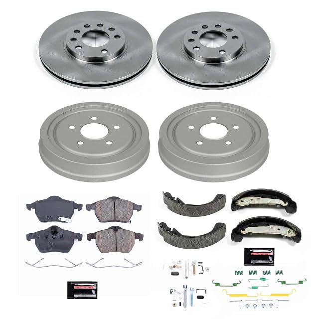 Power Stop KOE15198DK Front and Rear Replacement Brake Kit-OE Brake Drums & Ceramic Brake Pads For L100, L200 [Model Specific]