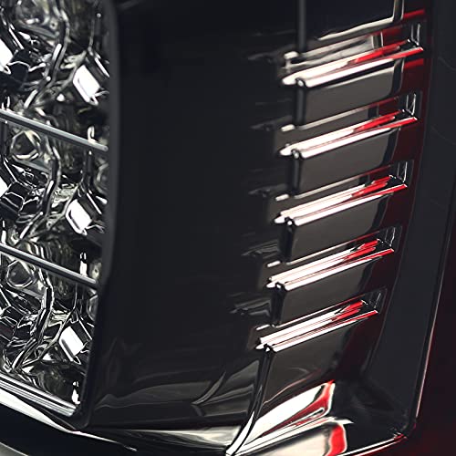 Red Smoke Tail Lights w/LED Light Bar SPEC-D TUNING Compatible with 2018-2020 Ford F-150, Left + Right Pair Assembly