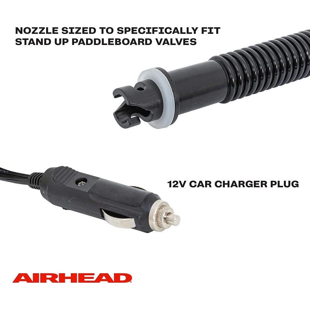 Stand Up Paddleboard Pump (SUP) Airhead 12V | Up to 15 PSI with Pneumatic Reader That Auto Stops at Set Pressure