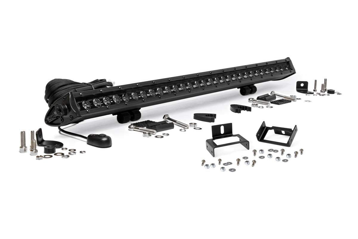30" Rough Country Black Series Single Row LED Light Bar Grille Kit for Ford SuperDuty (2011-2016)