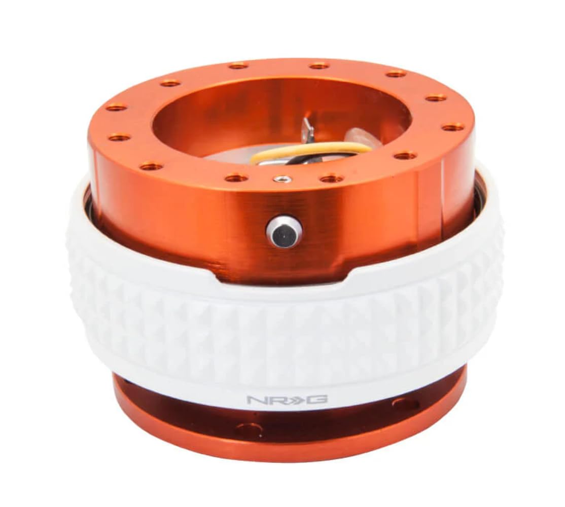 NRG Innovations Gen 2.1 NRG-SRK-210OR-GL Race Steering Wheel Quick Release Kit Adapter Orange Body/Glow in the Dark Pyramid Ring, 6x70 and 6x74mm Bolt Patterns