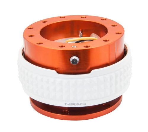 NRG Innovations Gen 2.1 NRG-SRK-210OR-GL Race Steering Wheel Quick Release Kit Adapter Orange Body/Glow in the Dark Pyramid Ring, 6x70 and 6x74mm Bolt Patterns
