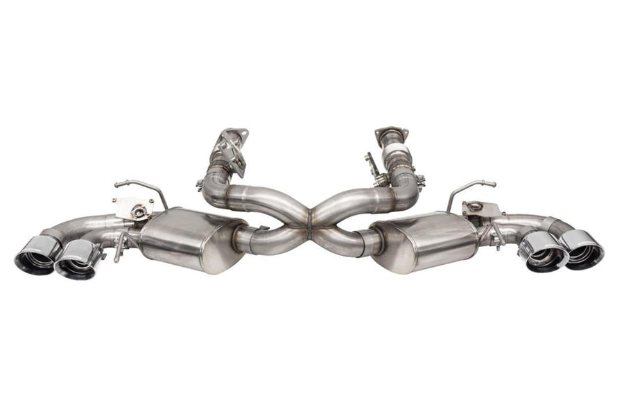 2020 Corsa Corvette C8 3in Valved Cat-Back 4.5in Pol Quad Tips - Fits Factory Perf Exhaust w/AFM