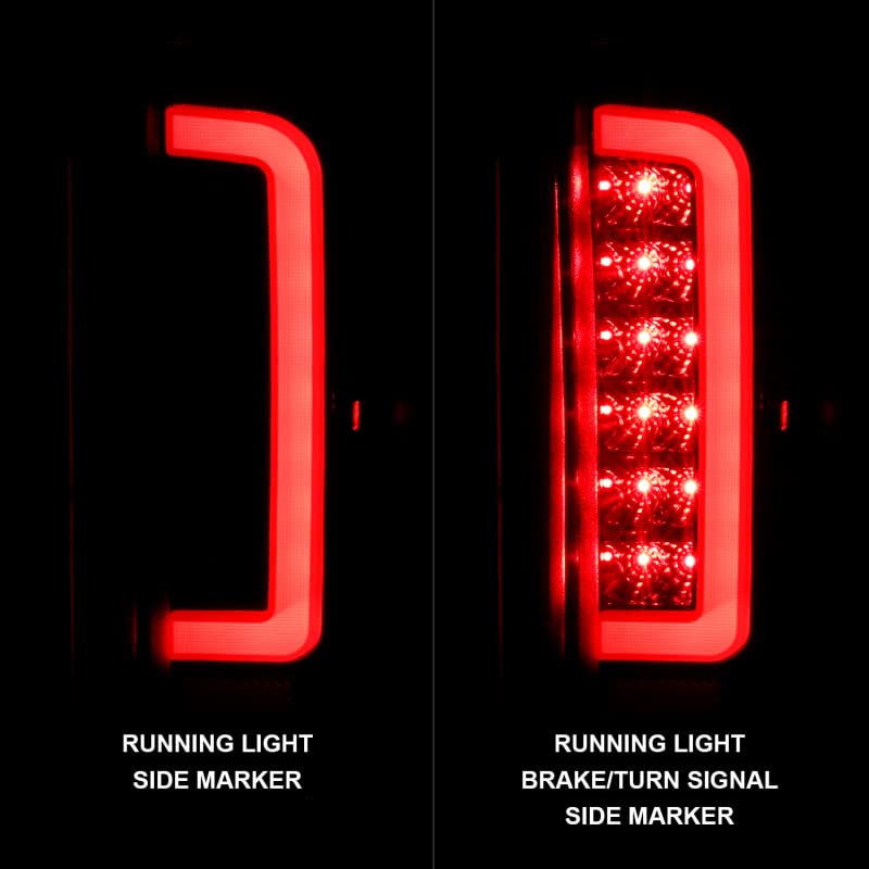 1987-1996 Ford F-150 ANZO (311350) LED Taillights Black Housing Clear Lens (Pair)