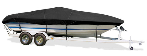 Taylor Made Products Semi-Custom Trailerite Boat Cover for Ski Boats with Inboard/Outboard Motor (15'5" to 16'4" Center Line Length / 80" Beam, Black Coated Poly)