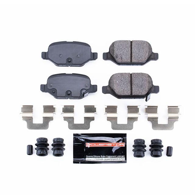 Power Stop Z23-1569 Z23 Evolution Sport Rear Carbon Fiber Infused Ceramic Brake Pads with Hardware For Fiat 500 2012-2019 [Model Specific]