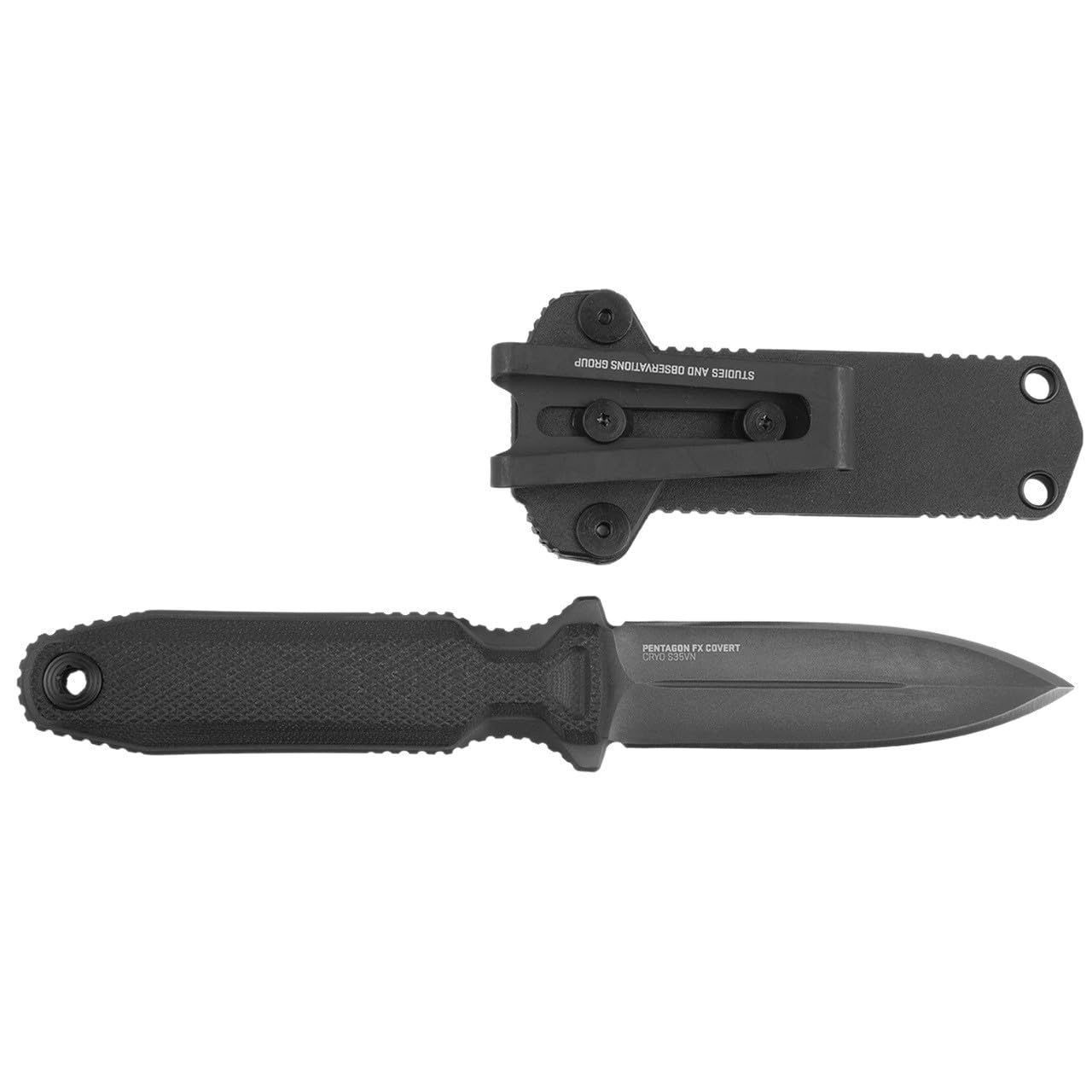 SOG FX Pentagon Covert Knife – Blackout, STEEL