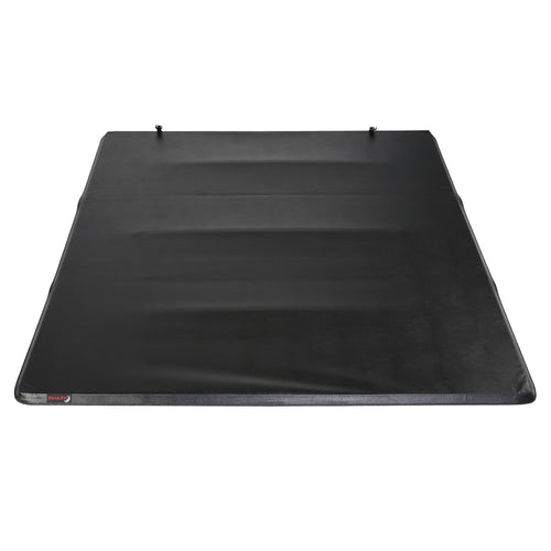 TrailFX Soft Tonneau Tri-Fold Cover Fits 2022-2025 Nissan Frontier Factory Bed Rail Caps Soft Folding Lockable via Tailgate Handle Lock Black Vinyl with Aluminum Rails Clamp-On Installation