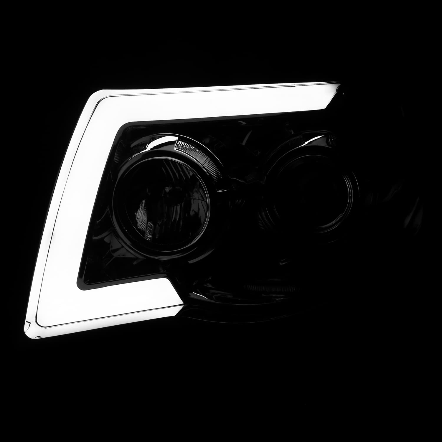Spec-D Tuning Sequential LED Switchback Signal Smoke Projector Headlights Compatible with 2005-2011 Toyota Tacoma Left + Right Pair Headlamps Assembly