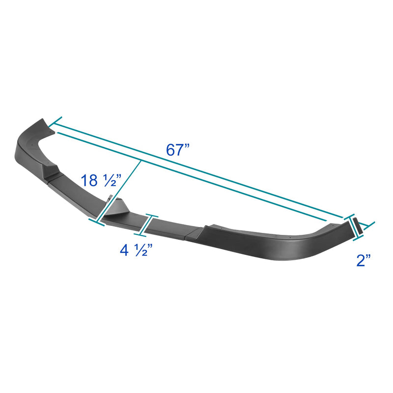 Matte Black Spec-D Tuning Front Bumper Lip Splitter Spoiler 3PC Compatible with 2012-2014 Mercedes Benz W204