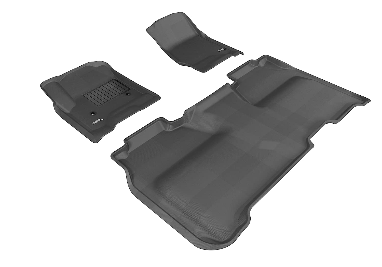 3D MAXpider - All-Weather Floor Mats L1GM01001509 for GMC Sierra 1500 Crew Cab 2014-2018 / 2500 3500 HD Crew Cab 2015-2019 Custom Fit Car Floor Liners, Kagu Series (1st & 2nd Row, Black)