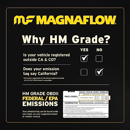 MagnaFlow HM Grade 99309HM Universal Catalytic Converter, 3" Inlet/Outlet (EPA Compliant)