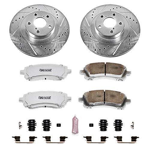 Power Stop Z26 Carbon Fiber Brake Pads with Drilled & Slotted Brake Rotors Kit K2369-26
