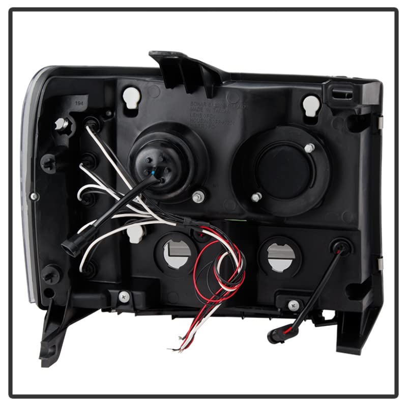 LED Halo Spyder Auto Projector Headlights Black/Clear