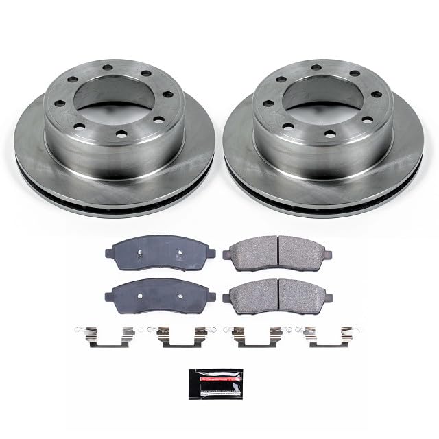POWERSTOP Autospecialty KOE1890 Rear Replacement Brake Kit-OE Brake Rotors & Ceramic Brake Pads For Ford Excursion F-250 F-350