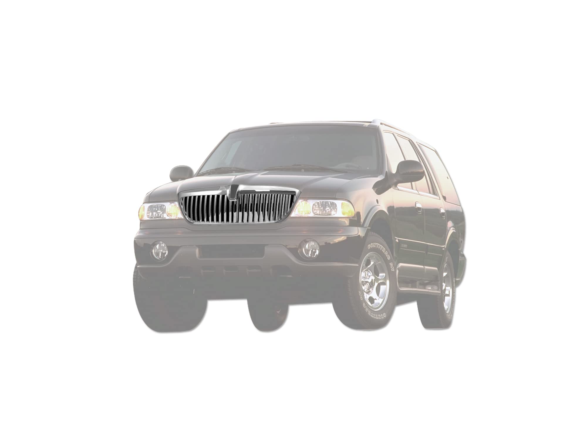 Vertical Front Hood Grille Armordillo USA 7149823 - Chrome Fits 1998-2002 Lincoln Navigator