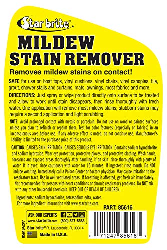 Mold Stain & Mildew Stain Remover STAR BRITE + Surface Cleaner with BUFFERED-BLEACH TECHNOLOGY, 22 Fl Oz