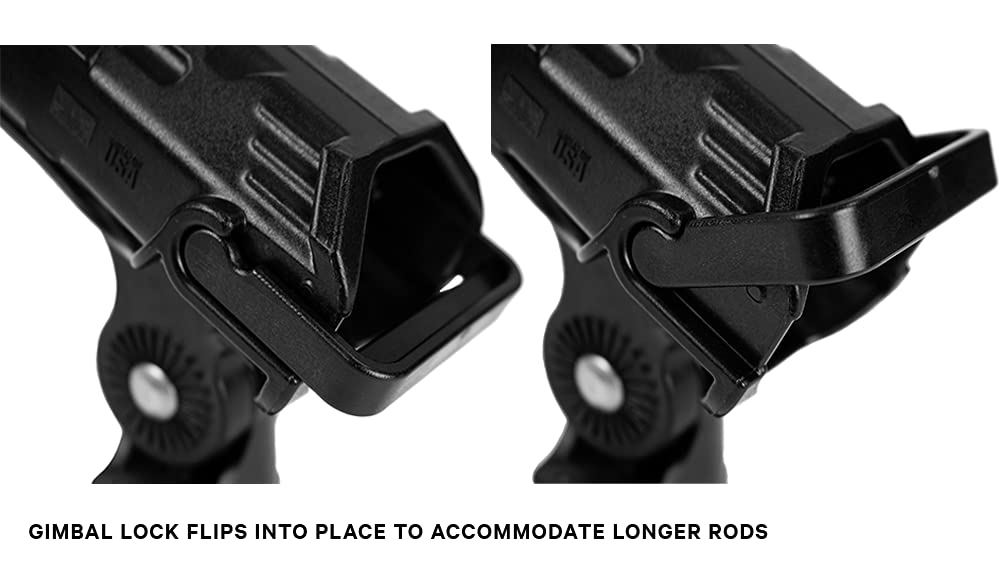 AR Tube Rod Holder YakAttack with LockNLoad Track Mount | Spinning & Casting Rod Compatible | Marine Grade Polymer | Fishing Kayak Track Mount Accessories | Made in The USA