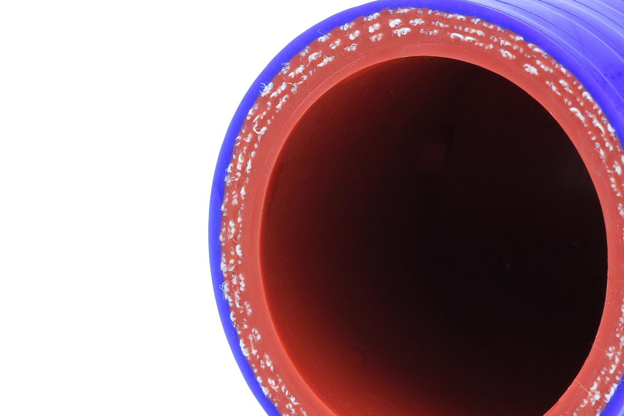 High Temperature HPS RSCC-055-BLUE 3-ply Polyester Reinforced Silicone Coolant Cap Bypass Heater, 9/16" ID, 1-5/8" Length, 4 mm Wall Thickness, 350F Max. Temp, Blue