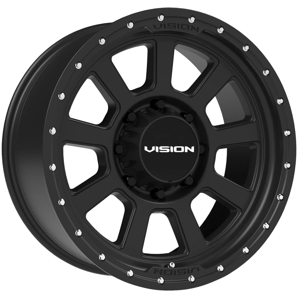 350 OJOS Vision Custom Wheel - 18x9, 12 Offset, 8x180 Bolt Pattern, 124.2mm Hub - Satin Black Rim