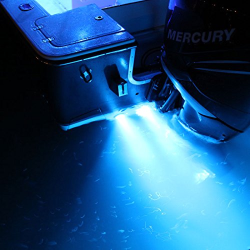 SeaBlaze Mini Lumitec Underwater LED Boat Lights - 700 Lumens, Marine Grade, Fishing, Dinghy, Skiff - Sold as a Pair - Made in the USA, Blue