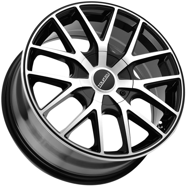 19x8.5 TR60, Bolt Pattern: 5x112/120, Offset: 40, BLACK/MACHINED FACE/BLACK RING, set of 1