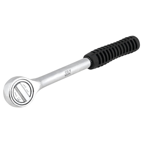 W17C Performance Tool 39-Tooth Chrome Plated Drop Forged Steel Ratchet with Comfortable Rubber Grip Handle to Resist Corrosion