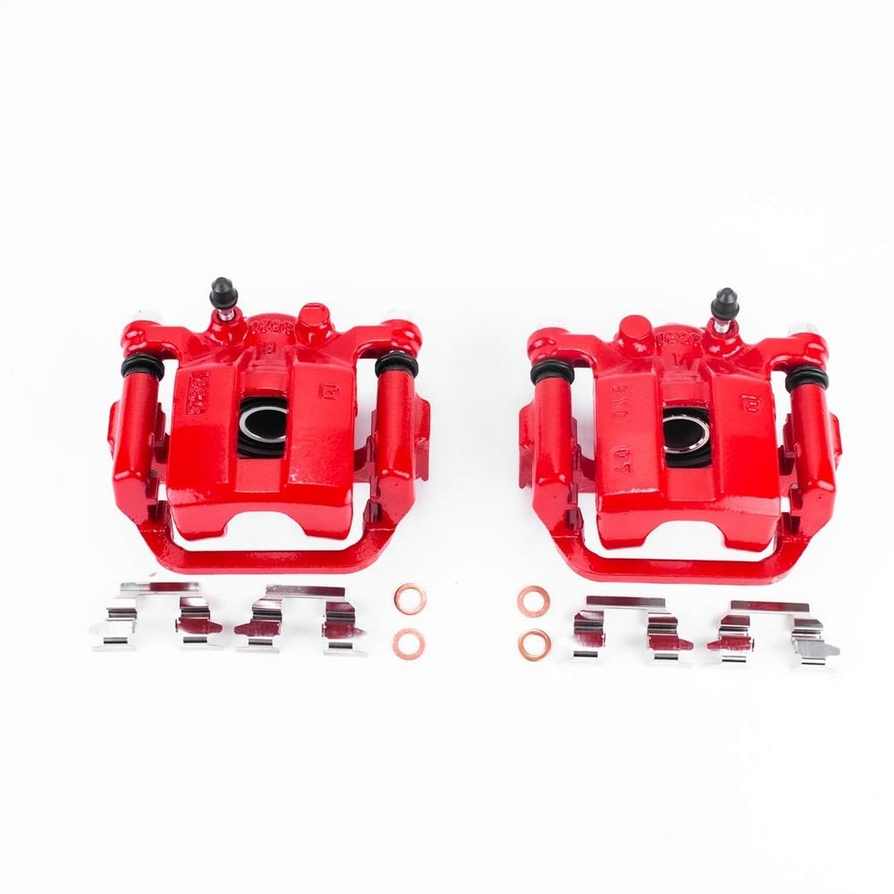 Power Stop Pair of High-Temp Red Powder Coated Rear Calipers For Nissan Rogue 2008-2013, Nissan Rogue Select 2014-2015, Nissan X-Trail 2005-2006 [Model Specific]