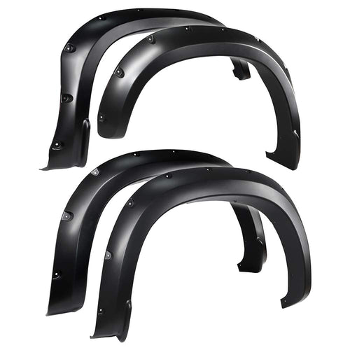 Tyger Auto Fender Flare 2019-2021 Compatible with Chevy Silverado 1500 (Not Fit 19 LD), Smooth Textured Black Paintable Bolt-Riveted Style 4pc | TG-FF8C4588