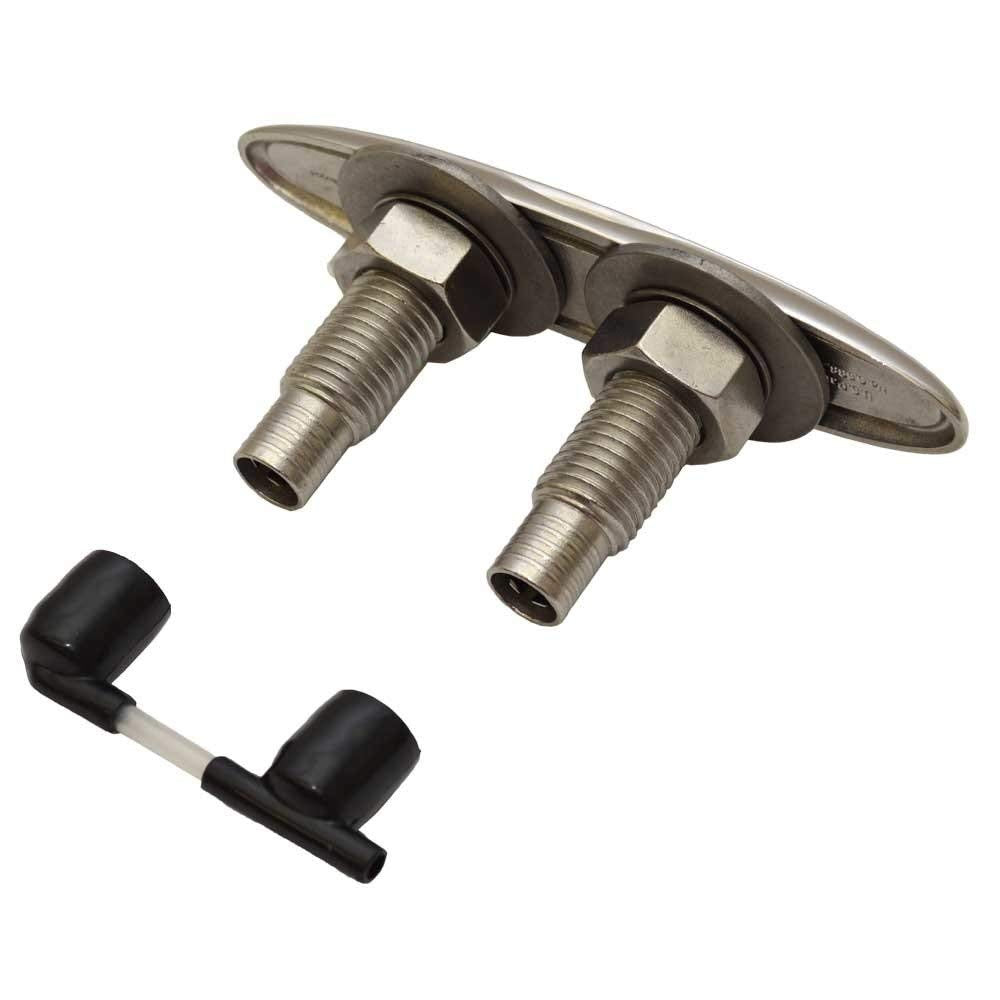 Attwood Retractable 66519-1 Low-Profile Stainless Steel Marine Boat 8-Inch Neat Cleat