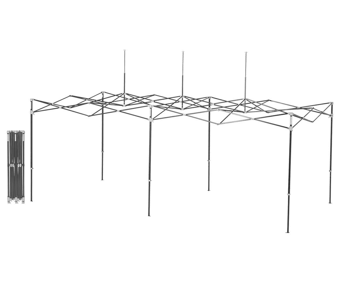 E-Z UP Instant Shelter Eclipse Canopy, 10' x 20', Gray Steel Frame and Professional Grade Black Top
