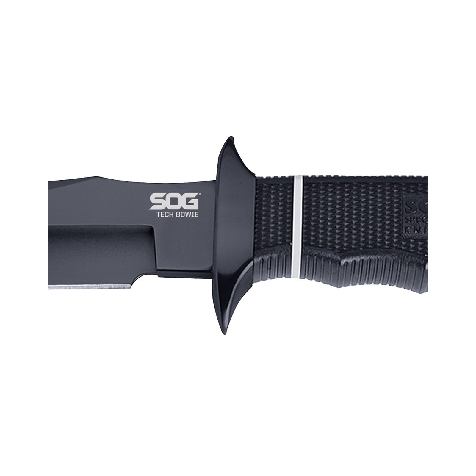 SOG Fixed Blade Knife Tech Bowie for Warfighters & Outdoor Enthusiasts | AUS-8 Steel Blade & Kraton Rubber Handle