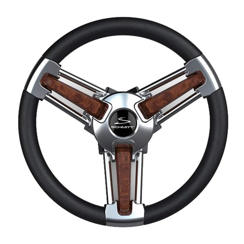 BURANO Steering Wheel Black/BURL Schmitt & Ongaro Marine