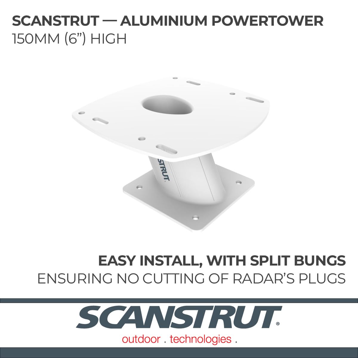 Aluminum Powertower Scanstrut APT-150-01 for Radomes, Open Array, and Small SatCom/TV Antenna - 6"