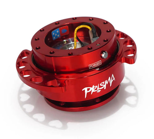 NRG Innovations Gen 2.0 NRG-SRK-222RD-RD Steering Wheel Quick Release Kit Adapter Red Body/Red Heart Cutout Ring 6x70mm & 6x74mm Bolt Pattern