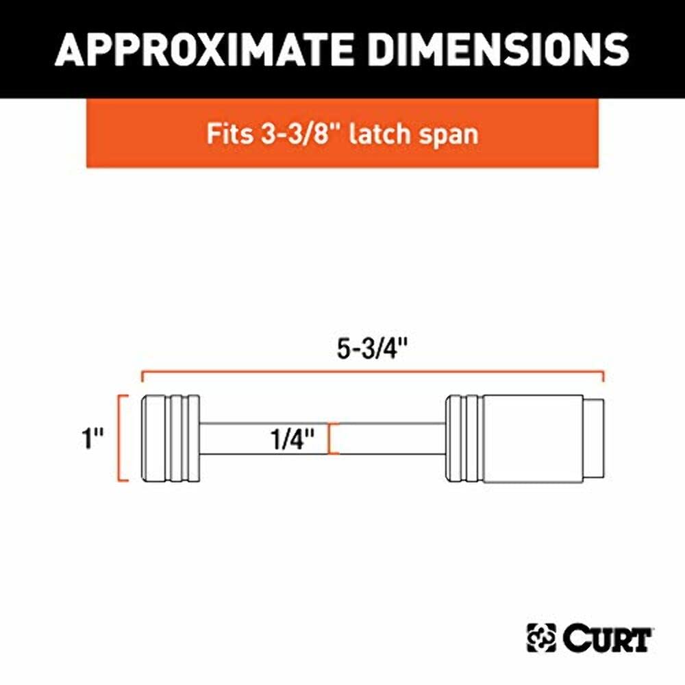 CURT Chrome Trailer Tongue Coupler Lock, 1/4-Inch Pin Diameter, Span Up to 3-3/8-Inch