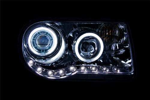 Chrysler 300 G2 Anzo USA 121250 Projector Halo Chrome Clear Amber Headlight Assembly - (Sold in Pairs)