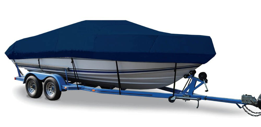 Trailerite Semi-Custom Boat Cover for V-Hull Cuddy Cabin Boats with Inboard/Outboard Motor, Navy Taylor Made Products (17'5" - 18'4" CL x 93" B)