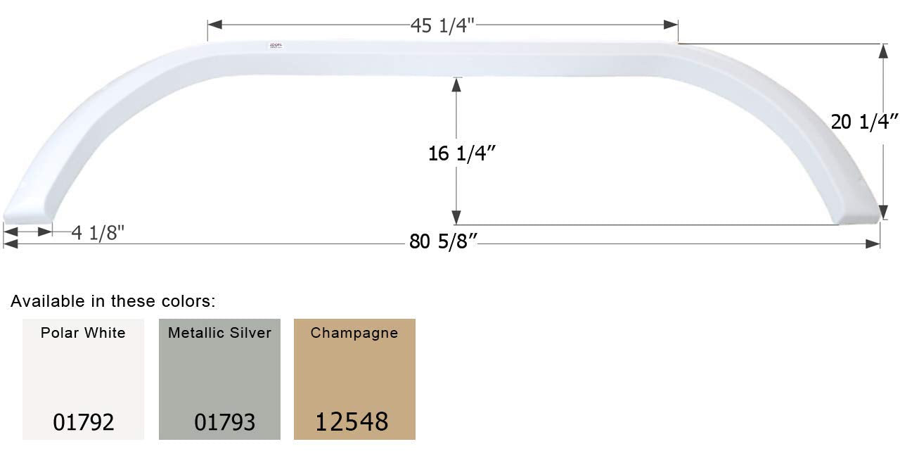 Fender Skirt ICON, Tandem, Carriage, FS1792, Metallic Silver