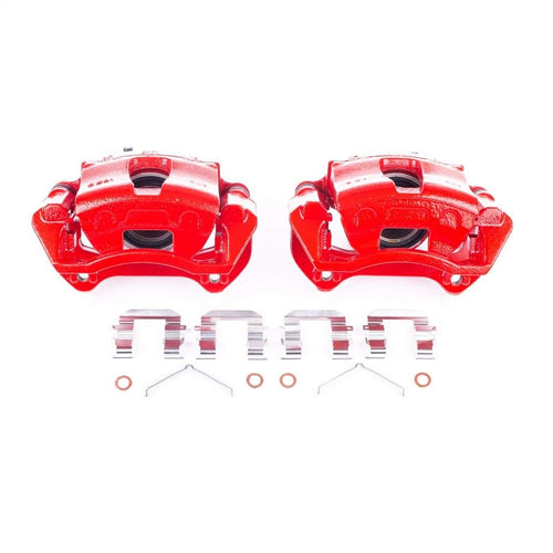 Power Stop S7324 Front Pair of High-Temp Red Powder Coated Calipers