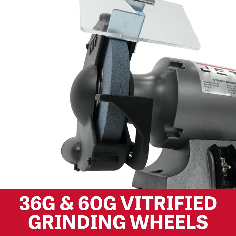 JET 8-Inch Grinder Bench, 3450 RPM, 1/2 HP, 120V 1Ph (Model JBG-8)