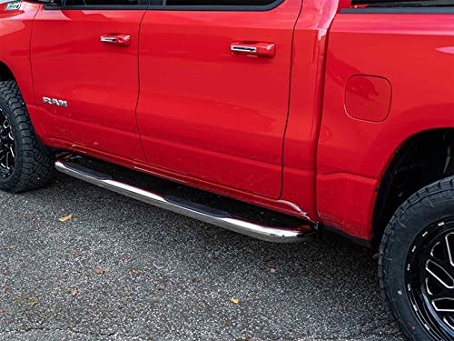 3" Ionic Stainless Nerf Bars (fits) 2019-Up Dodge Ram 1500 Quad Cab Only Side Steps (223807)
